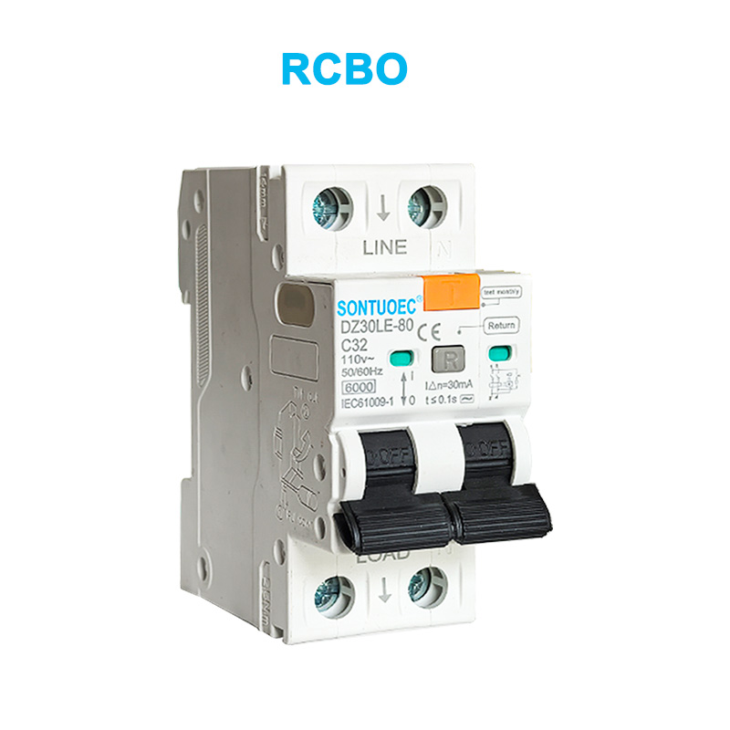 2p lækage strømafbryder 6Ka IEC61009.1standard kvalitet RCBO