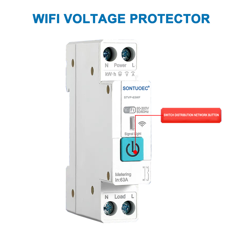 Intelligent jernbanetype WiFi Spændingsbeskytter