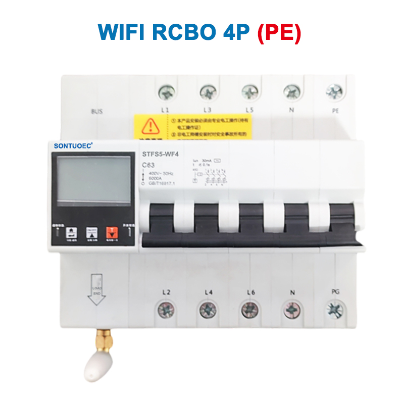 WiFi STFS5-63-serien Multi Functional IoT Intelligent RCBO Intelligent Circuit Breaker
